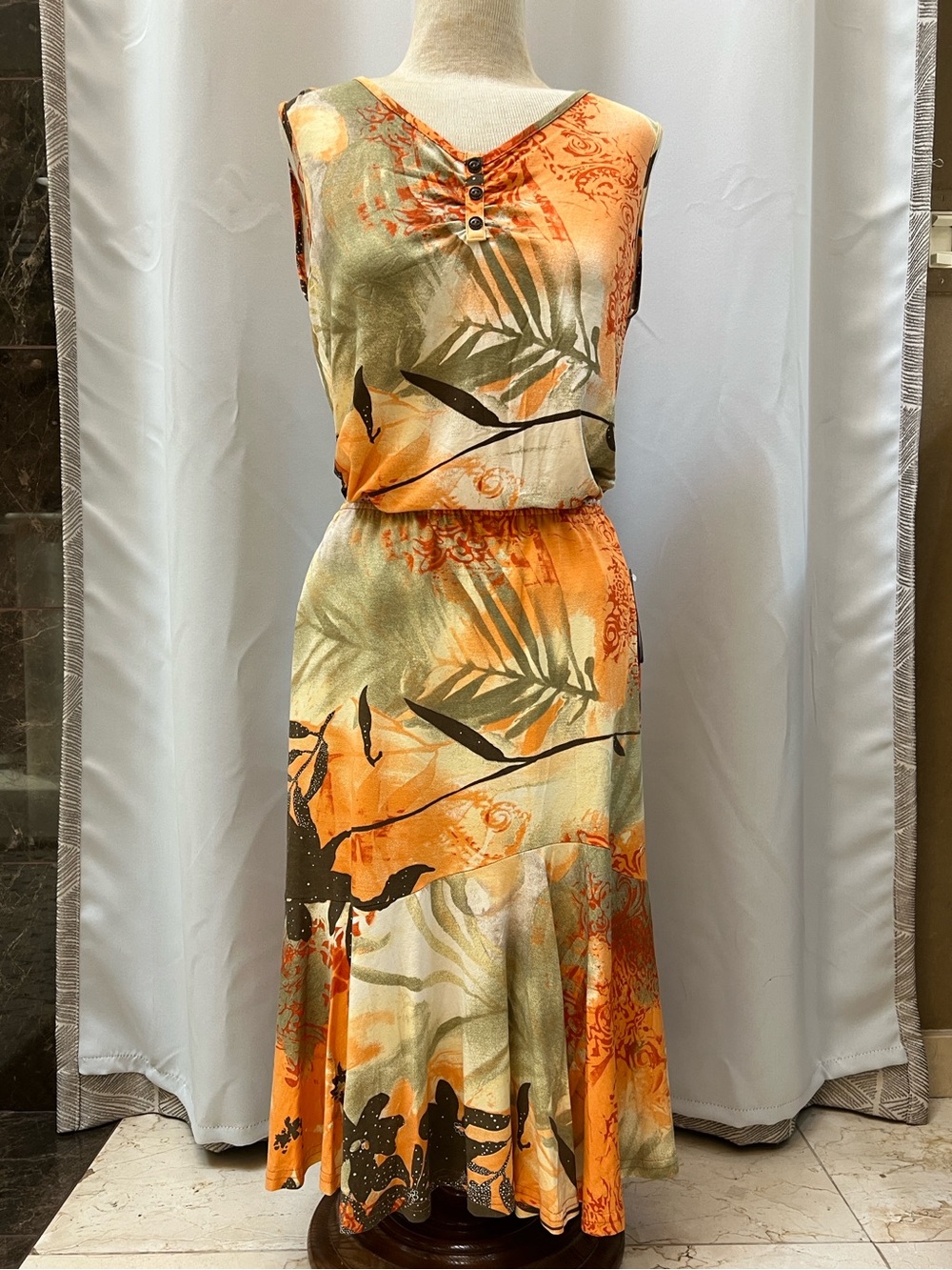 Tropical Print Sleeveless Skirt Set - Picture 1 of 10